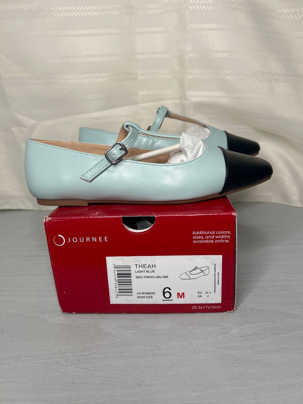 Journee Collection Theah Womens 6 Medium Light Blue T Strap Mary Jane